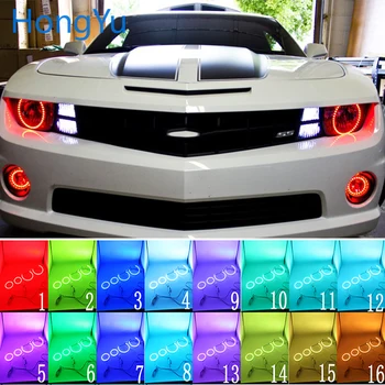  Многоцветен RGB LED Ангелски Очи Halo Пръстен за Очите DRL RF Дистанционно Управление за Chevrolet Chevy Camaro 2010 2011 2012 2013 Аксесоари